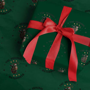 Funny Christmas Squirrel Wrapping Paper Roll The Original Nutcracker Snowflake Santa Hat TS11 Green Print Your Wear