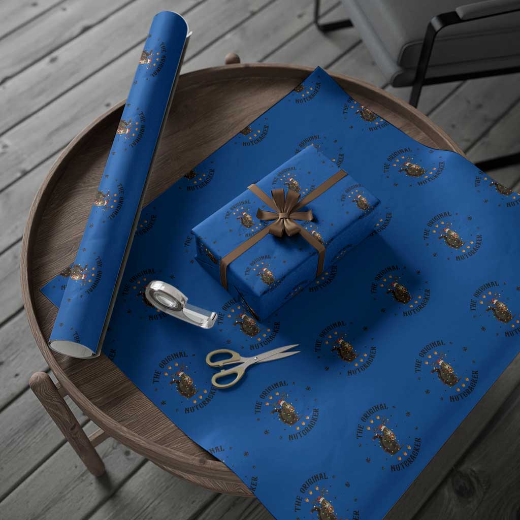 Funny Christmas Squirrel Wrapping Paper Roll The Original Nutcracker Snowflake Santa Hat TS11 Blue Print Your Wear