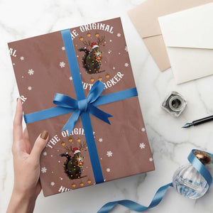Funny Christmas Squirrel Wrapping Paper Roll The Original Nutcracker Snowflake Xmas Neon Light TS11 Mocha Print Your Wear