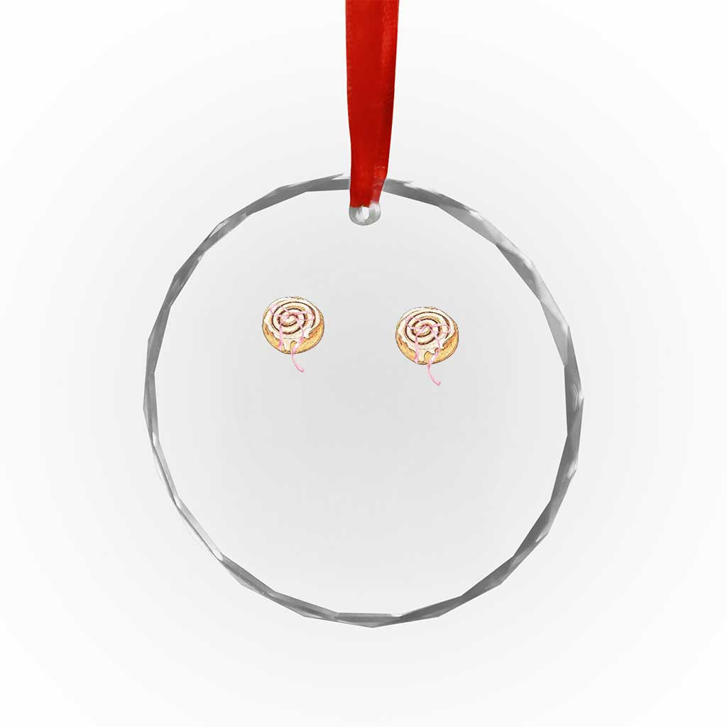Funny Cinnamon Roll Crystal Glass Ornament Double Bakery Meme TS14 Print Your Wear