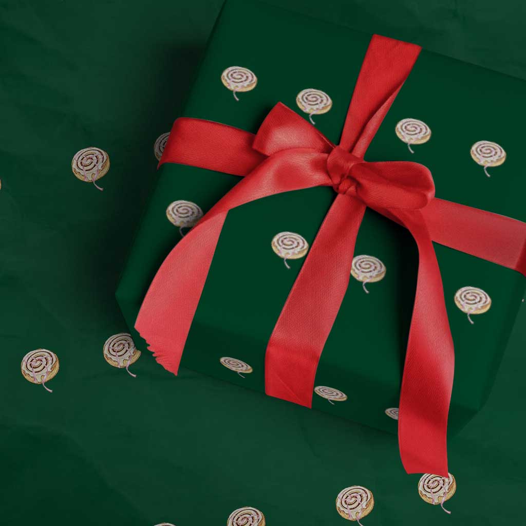 Funny Cinnamon Roll Wrapping Paper Roll Double Bakery Meme TS14 Green Print Your Wear