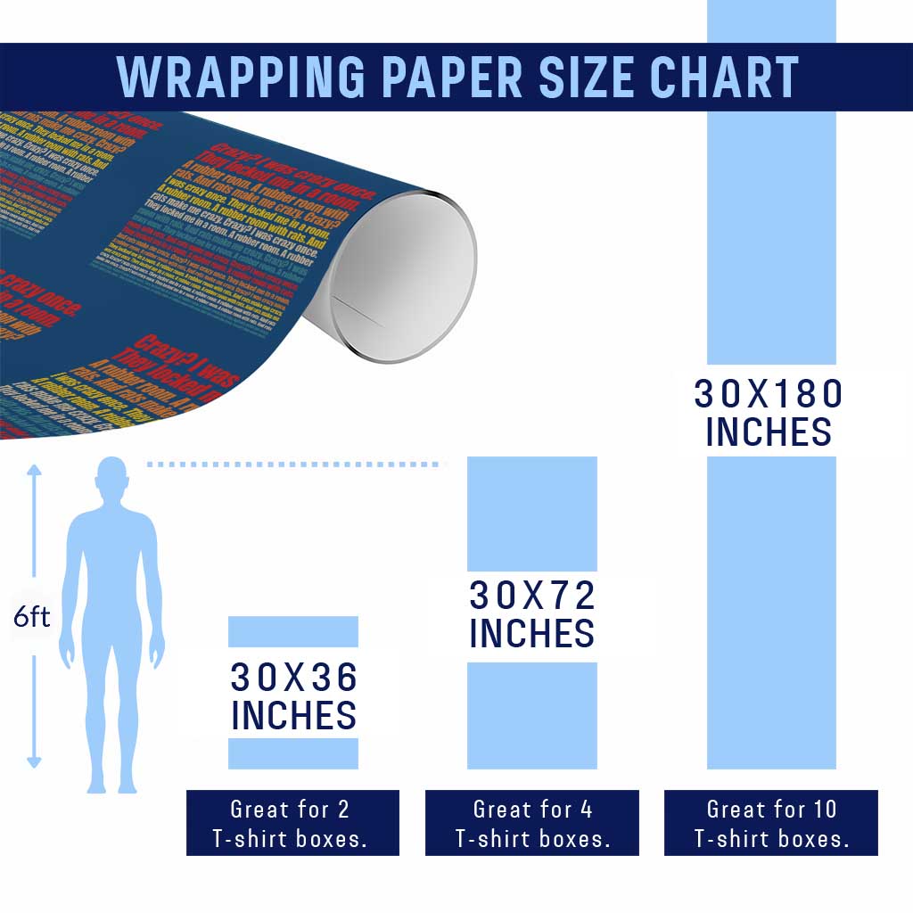 Funny Crazy I Was Crazy Once Meme Wrapping Paper Roll TS11 Print Your Wear