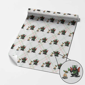Funny Cryptid Mothman Wrapping Paper Roll St Patricks Day Gift TS12 Christmas Plaid Print Your Wear