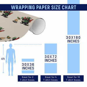 Funny Cryptid Mothman Wrapping Paper Roll St Patricks Day Gift TS12 Print Your Wear
