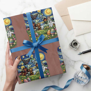Funny Cryptid Starry Night Easter Wrapping Paper Roll Monster Lover Gift TS12 Mocha Print Your Wear
