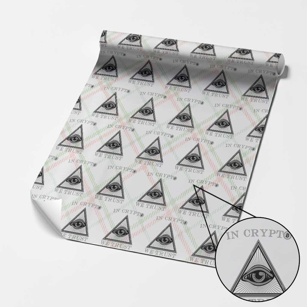 Funny Crypto Wrapping Paper Roll In Crypto We Trust Bitcoin Cryptocurrency TS02 Christmas Plaid Print Your Wear