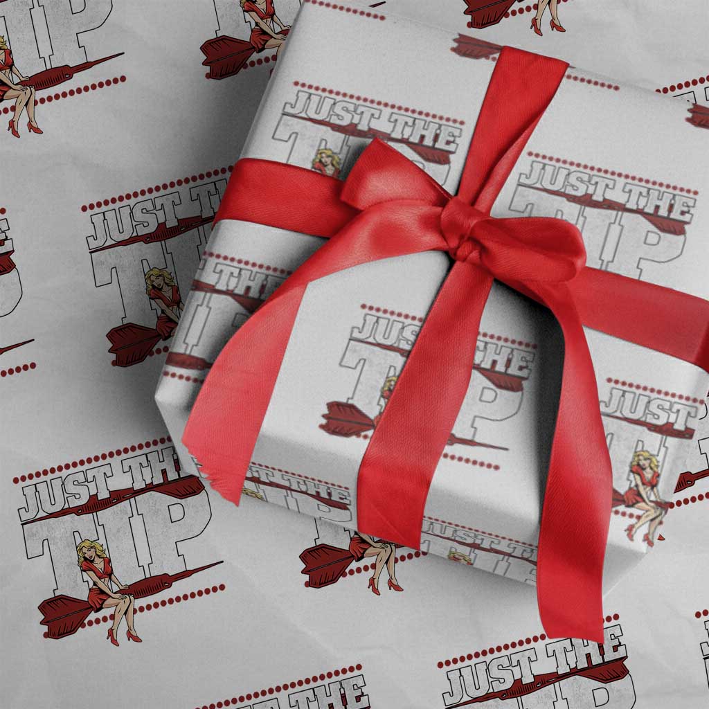 Funny Darts Player Gift Wrapping Paper Roll Just The Tip TS12 White Print Your Wear