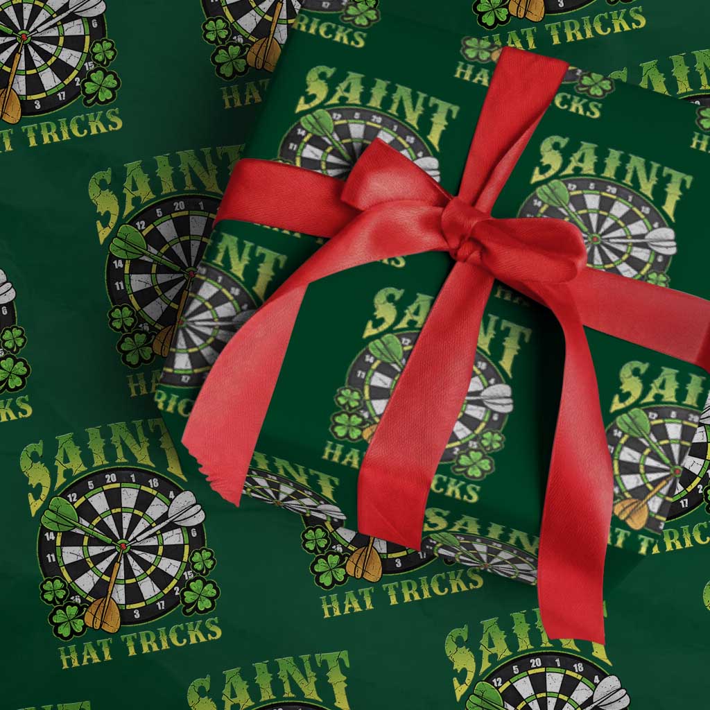 Funny Darts St Patricks Day Gift Wrapping Paper Roll Saint Hat Tricks TS12 Green Print Your Wear