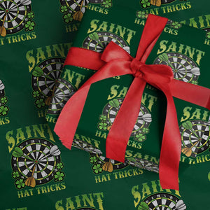 Funny Darts St Patricks Day Gift Wrapping Paper Roll Saint Hat Tricks TS12 Green Print Your Wear