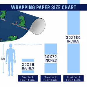 Funny Dinosaur Short Arms Problem Wrapping Paper Roll I Do Not Like Darts TS12 Print Your Wear