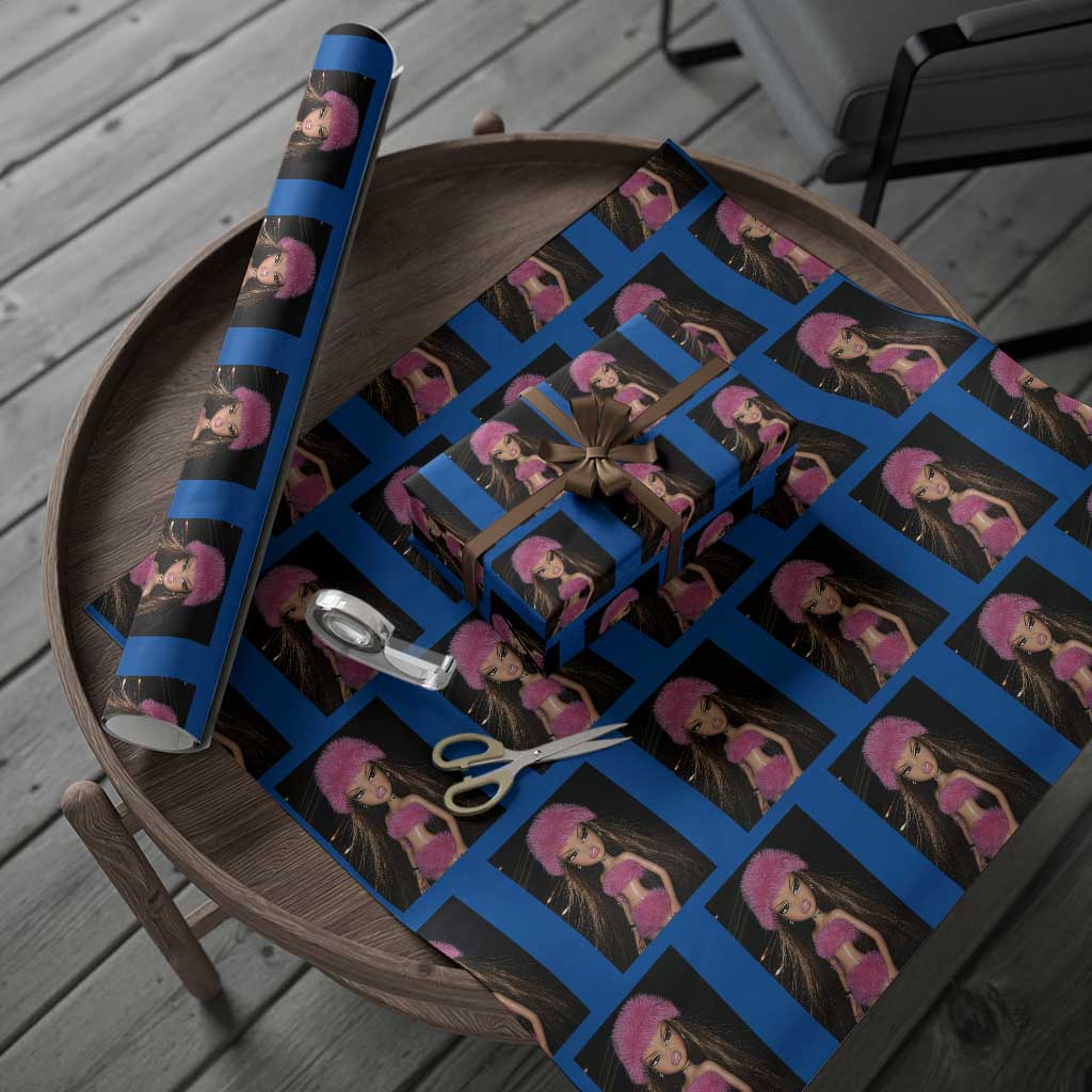 Funny Disgusting Doll Face Meme Wrapping Paper Roll Expression Hilarious Sarcastic TS10 Blue Print Your Wear