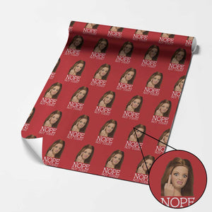 Funny Doll Face Disgusted Wrapping Paper Roll Nope Not Today Meme TS12 Red Print Your Wear