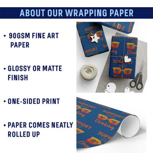 Funny Drinking Wrapping Paper Roll Support Day Drinking Summer Beach Vacation TS10 Print Your Wear