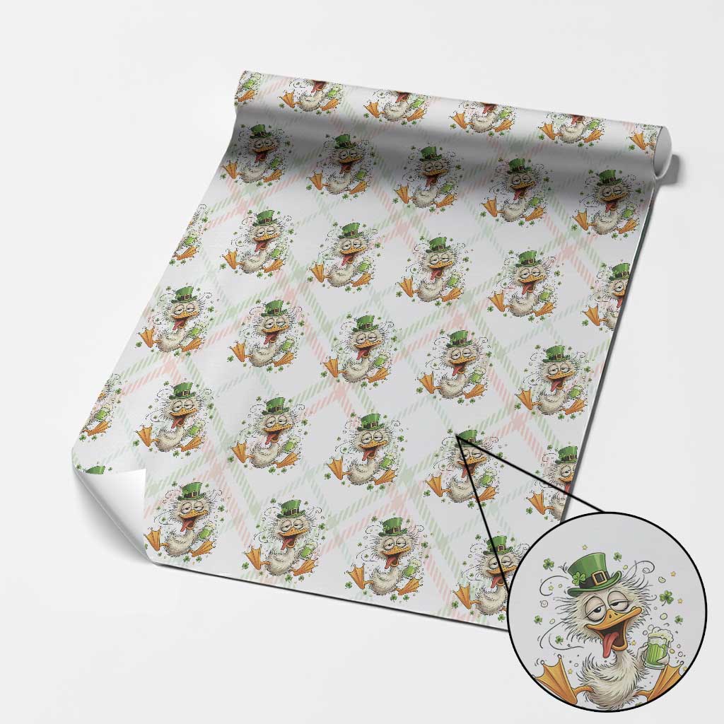 Funny Drunk Irish Duck Wrapping Paper Roll St Patricks Day Gift TS12 Christmas Plaid Print Your Wear