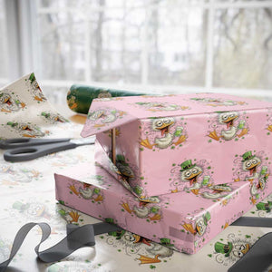 Funny Drunk Irish Duck Wrapping Paper Roll St Patricks Day Gift TS12 Light Pink Print Your Wear