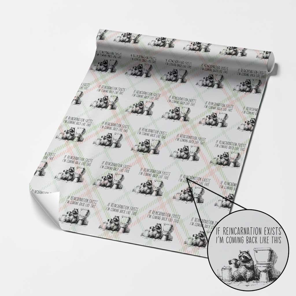 Funny Drunk Raccoon Wrapping Paper Roll Trashed Panda Meme TS14 Christmas Plaid Print Your Wear