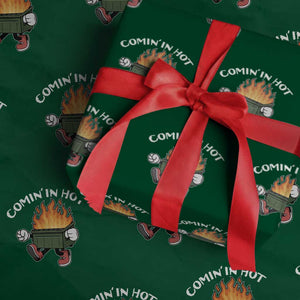 Funny Dumpster Fire Comin In Hot Wrapping Paper Roll TS11 Green Print Your Wear
