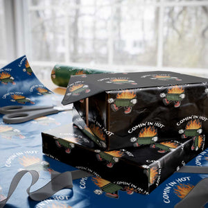 Funny Dumpster Fire Comin In Hot Wrapping Paper Roll TS11 Black Print Your Wear
