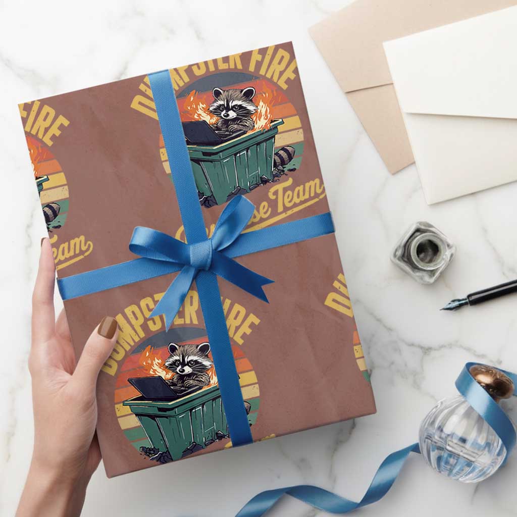 Funny Dumpster Fire Response Team Wrapping Paper Roll Work Humor TS11 Mocha Print Your Wear