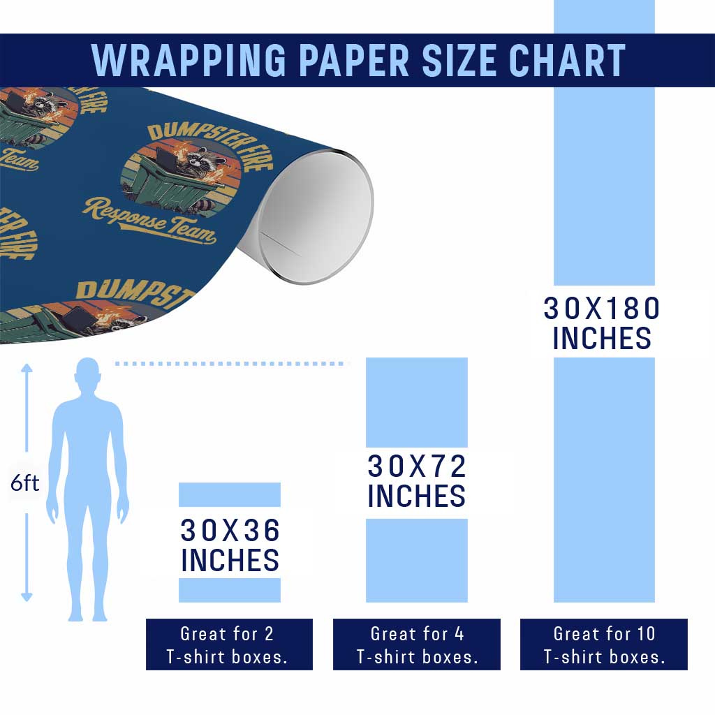 Funny Dumpster Fire Response Team Wrapping Paper Roll Work Humor TS11 Print Your Wear