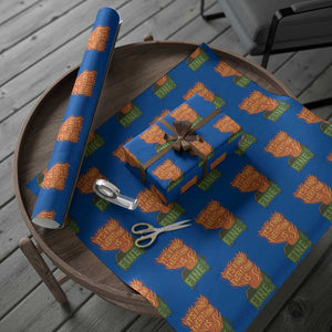 Funny Dumpster Fire Wrapping Paper Roll Its Fine Everything Is Fine Chaos TS11 Blue Print Your Wear