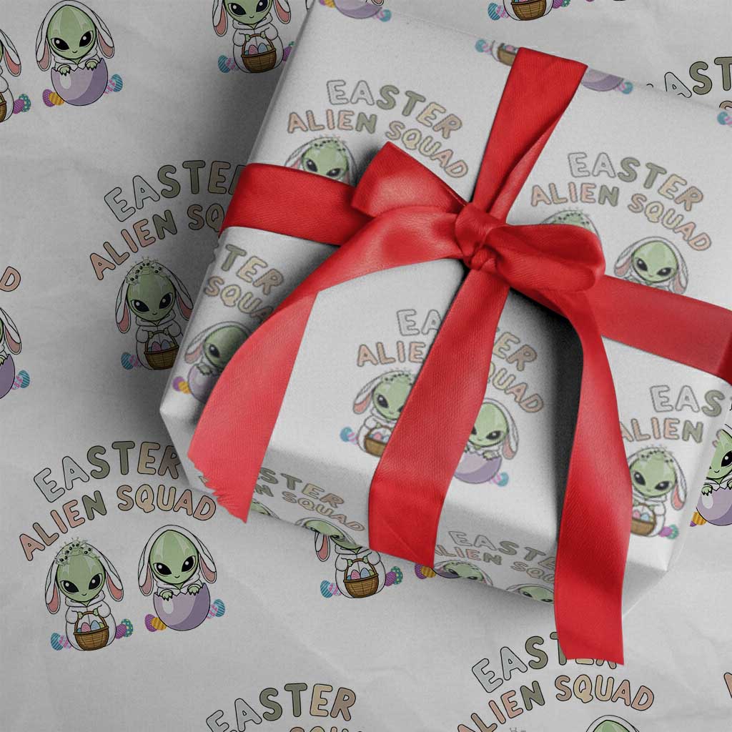 Funny Easter Alien Squad Bunny Ears Gift Wrapping Paper Roll TS12 White Print Your Wear
