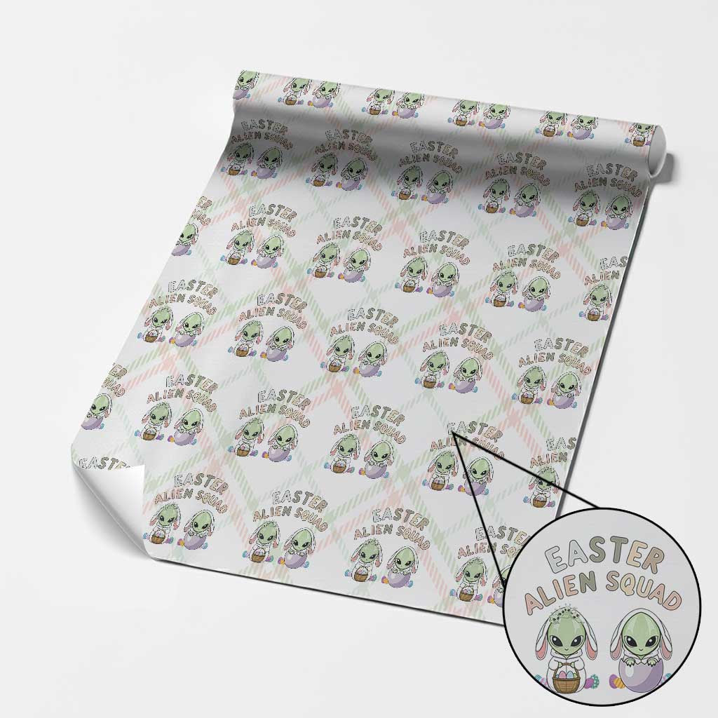 Funny Easter Alien Squad Bunny Ears Gift Wrapping Paper Roll TS12 Christmas Plaid Print Your Wear