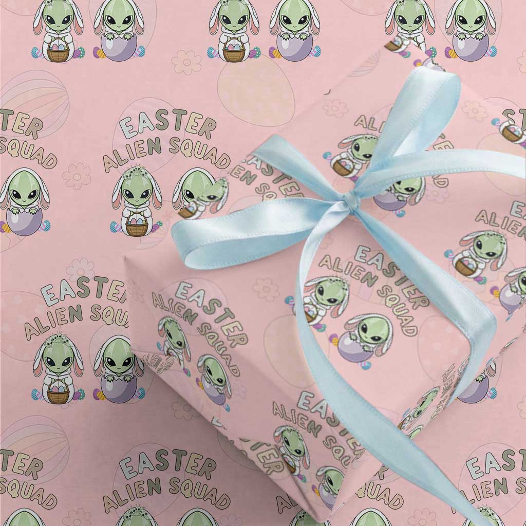 Funny Easter Alien Squad Bunny Ears Gift Wrapping Paper Roll TS12 Light Pink Print Your Wear