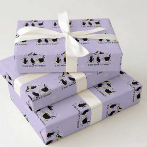 Funny Easter Black Cat Wrapping Paper Roll I Do What I Want TS14 Violet Print Your Wear