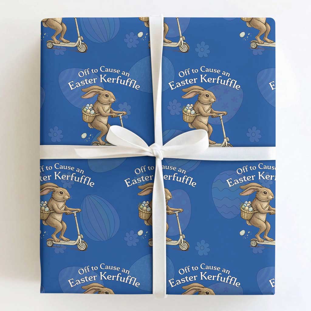Funny Easter Bunny Wrapping Paper Roll Off To The Cause an Easter Kerfuffle TS14 Royal Blue Print Your Wear