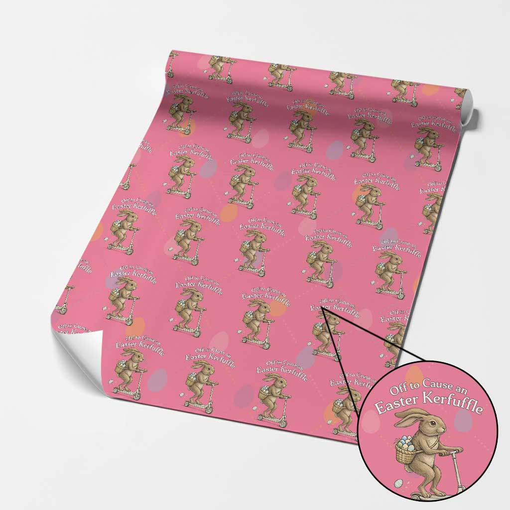 Funny Easter Bunny Wrapping Paper Roll Off To The Cause an Easter Kerfuffle TS14 Pink Print Your Wear