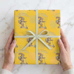 Funny Easter Bunny Wrapping Paper Roll Off To The Cause an Easter Kerfuffle TS14 Yellow Print Your Wear