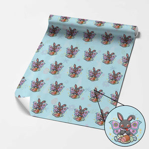 Funny Easter Bunny Mothman Loves Glazed Ham Wrapping Paper Roll TS12 Light Blue Print Your Wear