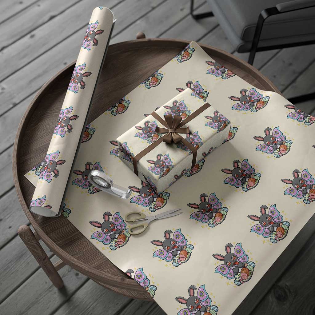 Funny Easter Bunny Mothman Loves Glazed Ham Wrapping Paper Roll TS12 Beige Print Your Wear