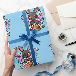 Funny Easter Bunny Mothman Loves Glazed Ham Wrapping Paper Roll TS12 Light Blue Print Your Wear