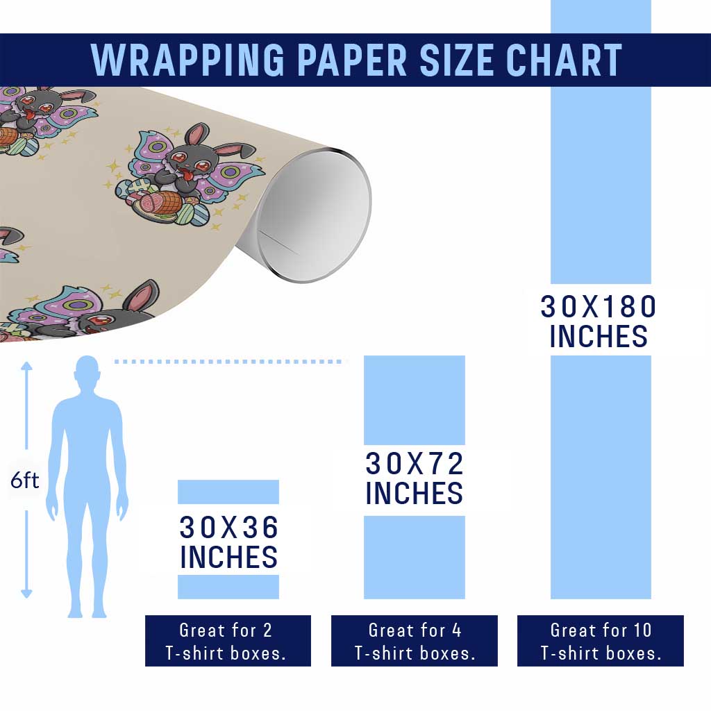 Funny Easter Bunny Mothman Loves Glazed Ham Wrapping Paper Roll TS12 Print Your Wear