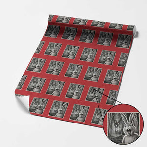 Funny Easter Bunny Selfie Mothman Egg Hunt Wrapping Paper Roll TS12 Red Print Your Wear