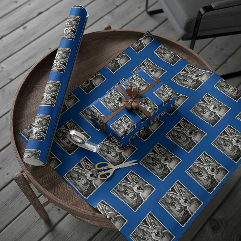 Funny Easter Bunny Selfie Mothman Egg Hunt Wrapping Paper Roll TS12 Blue Print Your Wear