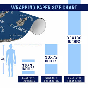 Funny Easter Bunny Skeleton Wrapping Paper Roll Dead Inside But It Is Easter TS12 Print Your Wear