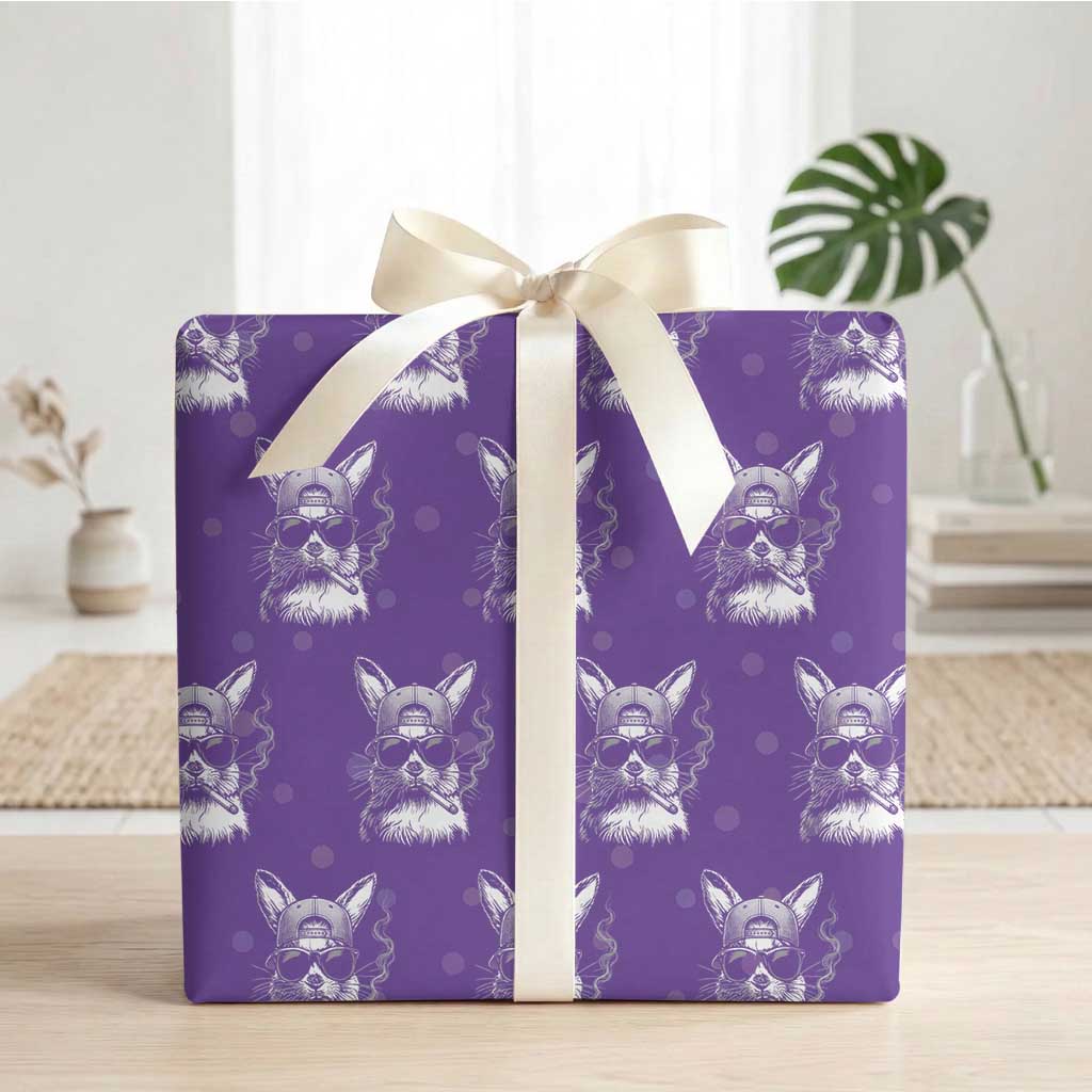 Funny Easter Bunny Smoking Meme Wrapping Paper Roll TS14 Purple Print Your Wear