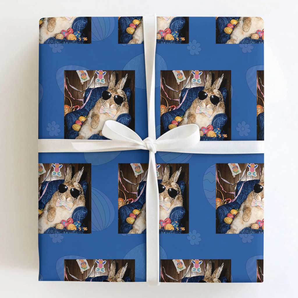 Funny Easter Bunny Sunglasses Graphic Wrapping Paper Roll TS14 Royal Blue Print Your Wear