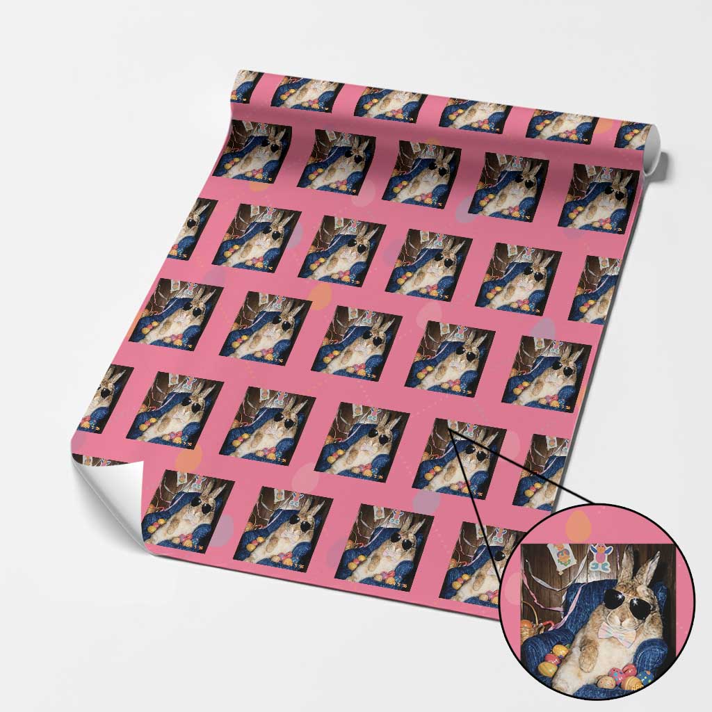 Funny Easter Bunny Sunglasses Graphic Wrapping Paper Roll TS14 Pink Print Your Wear