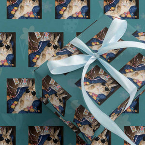 Funny Easter Bunny Sunglasses Graphic Wrapping Paper Roll TS14 Teal Print Your Wear