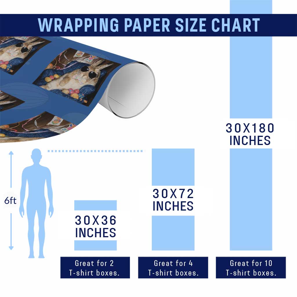 Funny Easter Bunny Sunglasses Graphic Wrapping Paper Roll TS14 Print Your Wear