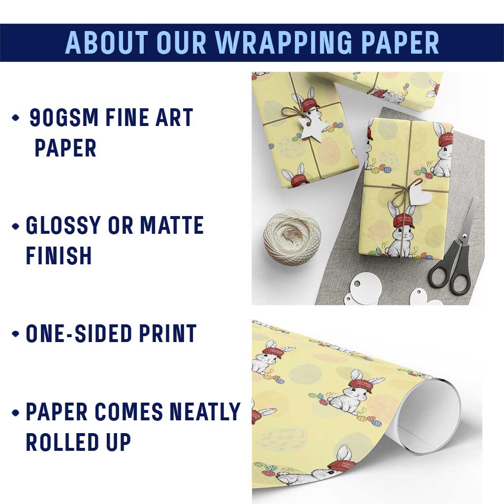 Funny Easter Bunny Wearing Hat American Wrapping Paper Roll TS14 Print Your Wear