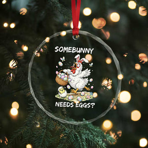 Funny Easter Chicken Bunny Ears Crystal Glass Ornament Somebunny Needs Eggs TS12 Print Your Wear