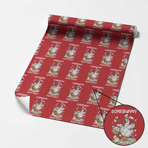 Funny Easter Chicken Bunny Ears Wrapping Paper Roll Somebunny Needs Eggs TS12 Red Print Your Wear
