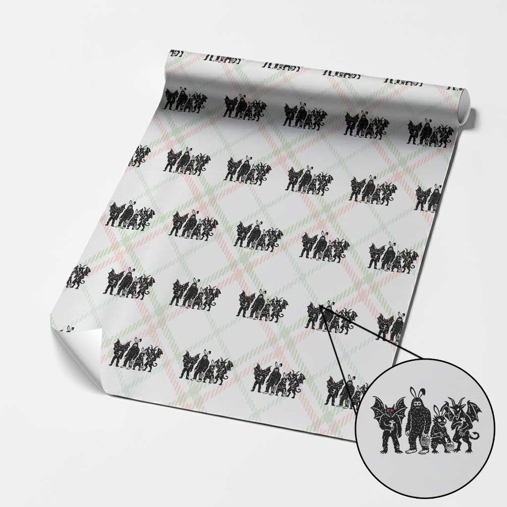 Funny Easter Cryptid Squad Wrapping Paper Roll Bigfoot Mothman Jersey Devil Chupacabra Gift TS12 Christmas Plaid Print Your Wear