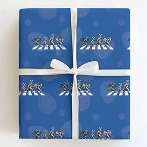 Funny Easter Cryptid Walk Wrapping Paper Roll Bigfoot Mothman Jersey Devil Chupacabra TS12 Royal Blue Print Your Wear
