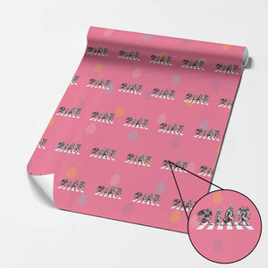 Funny Easter Cryptid Walk Wrapping Paper Roll Bigfoot Mothman Jersey Devil Chupacabra TS12 Pink Print Your Wear